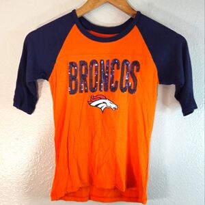 NFL Broncos Sequin Baseball T-Shirt